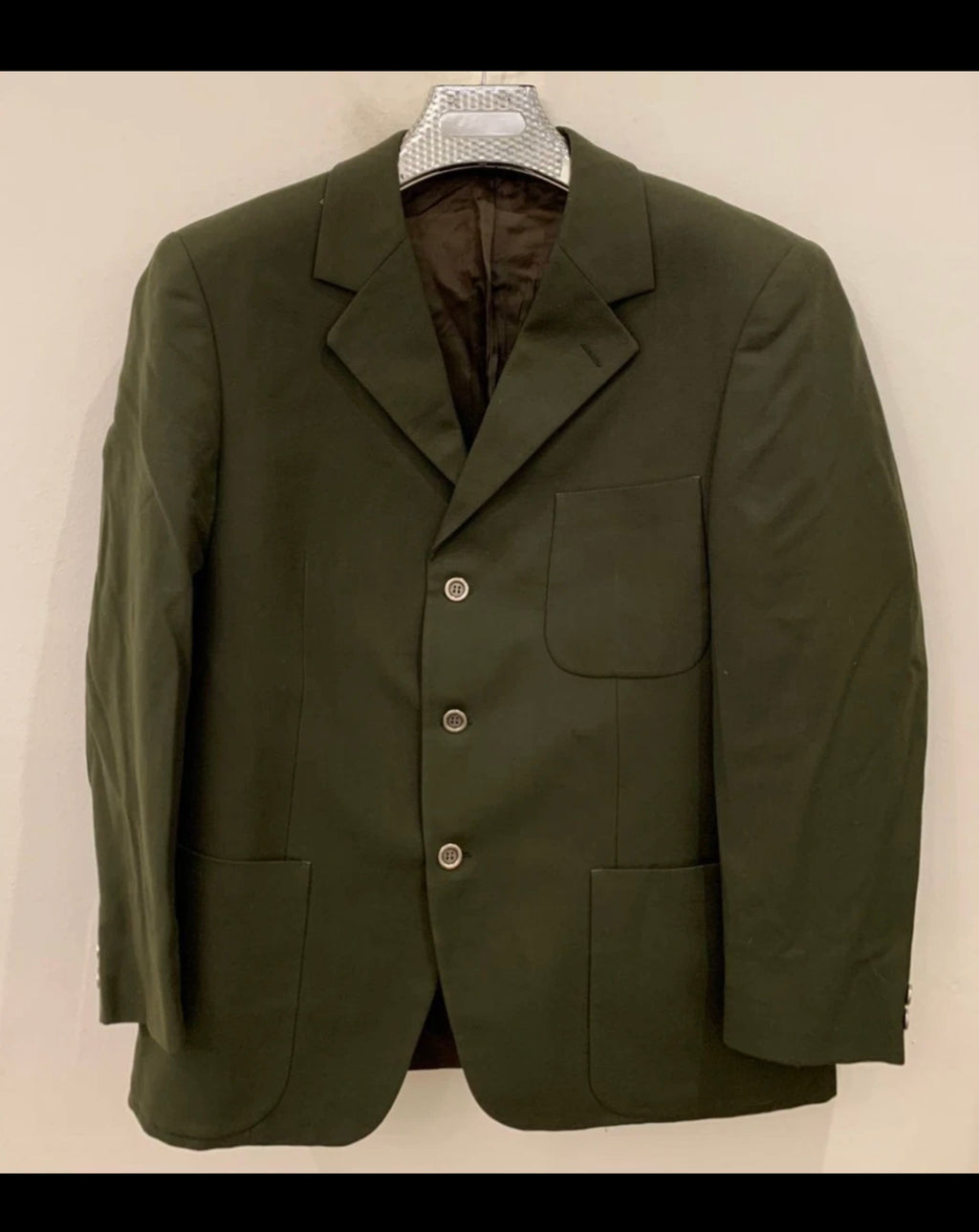 1970s Vintage wool blend classic green hunting jacket blazer 42R 42S