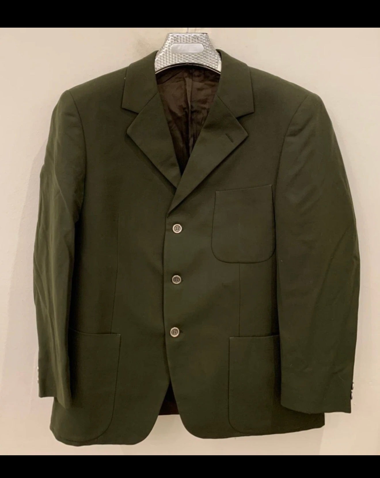 1970s Vintage wool blend classic green hunting jacket blazer 42R 42S