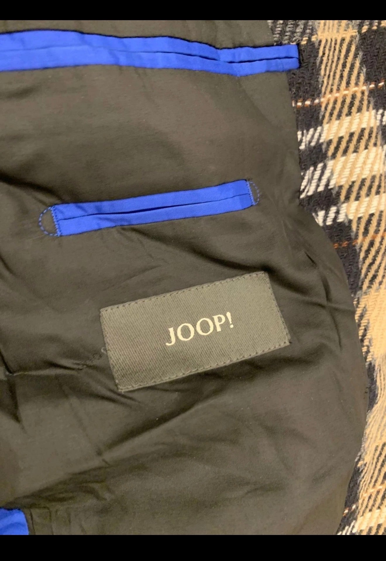 Classic Joop wool blend camouflage plaid unique jacket blazer 38L 38R
