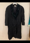 Vintage pure wool velvet collar double breasted shawl collar over coat 14 L 44