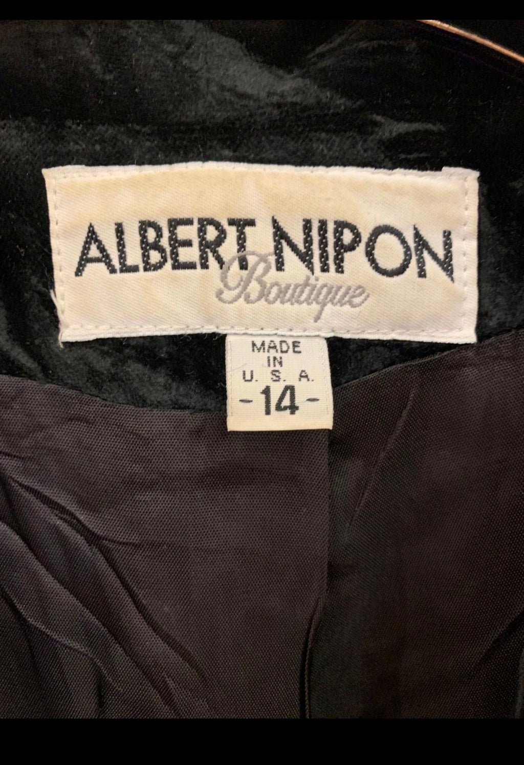 Vintage pure wool velvet collar double breasted shawl collar over coat 14 L 44