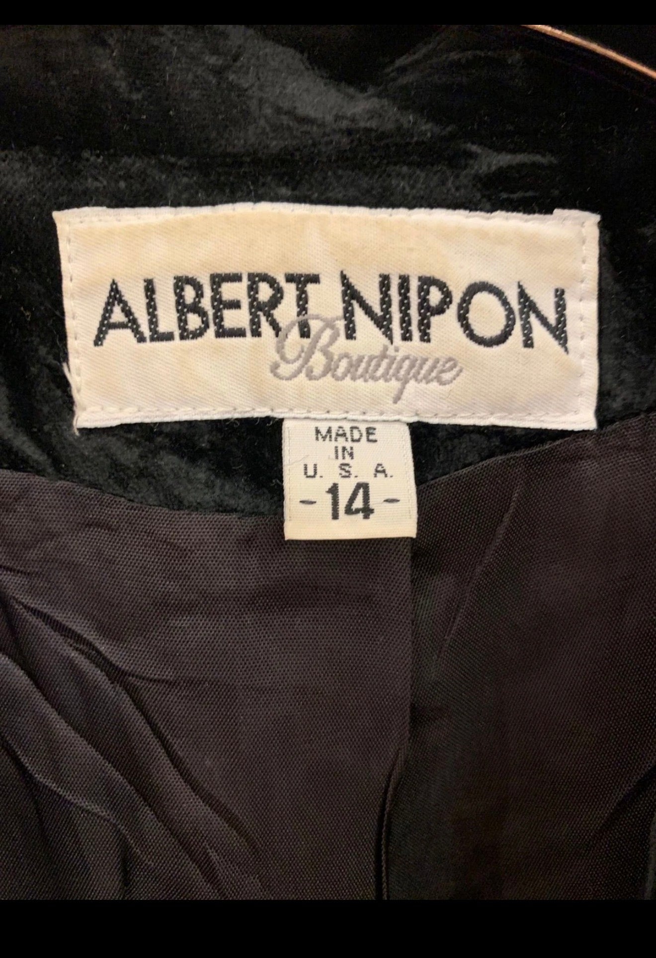 Vintage pure wool velvet collar double breasted shawl collar over coat 14 L 44