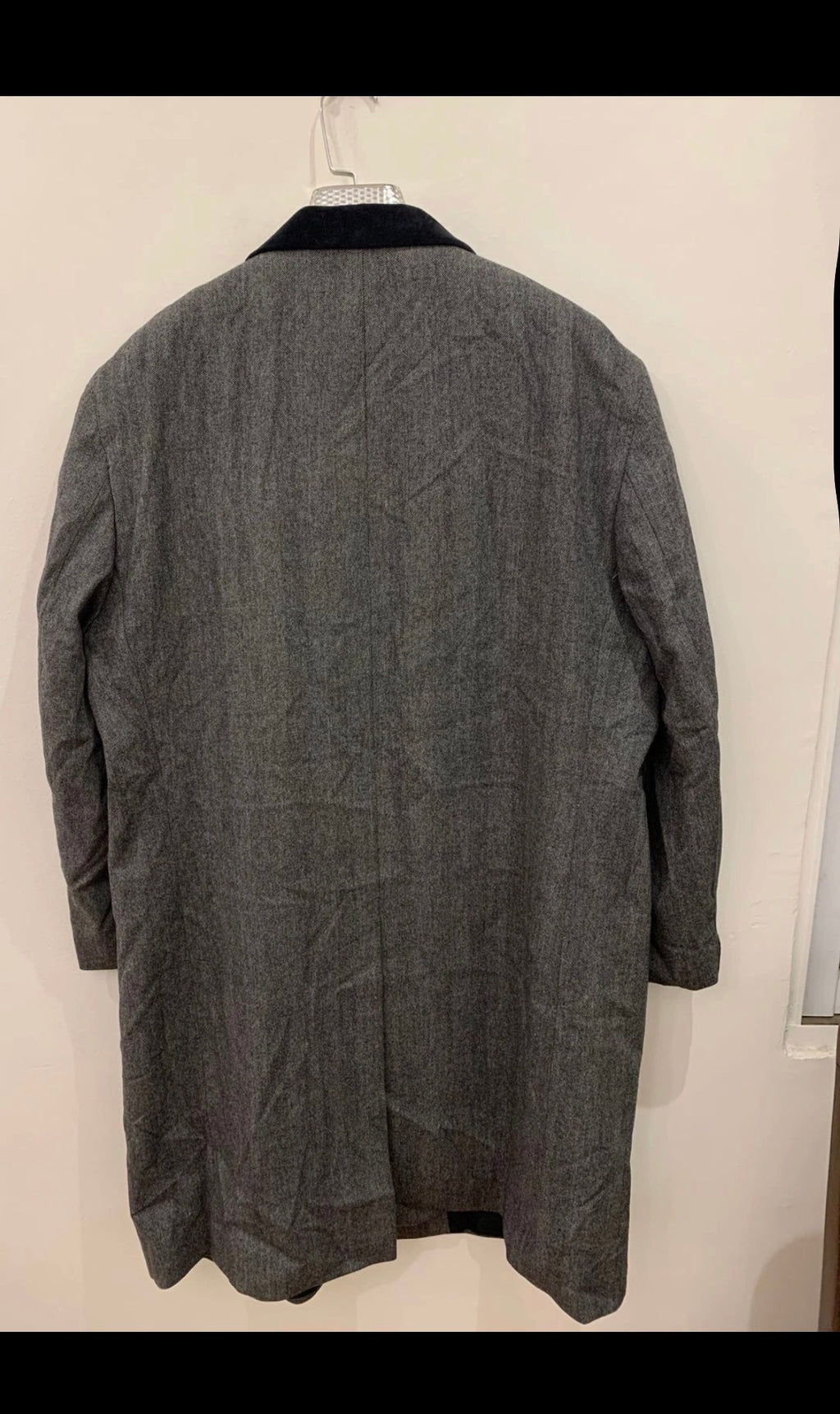 Classic Super 100s wool Vitale Barberis Canonico velvet collar over coat 46R XL