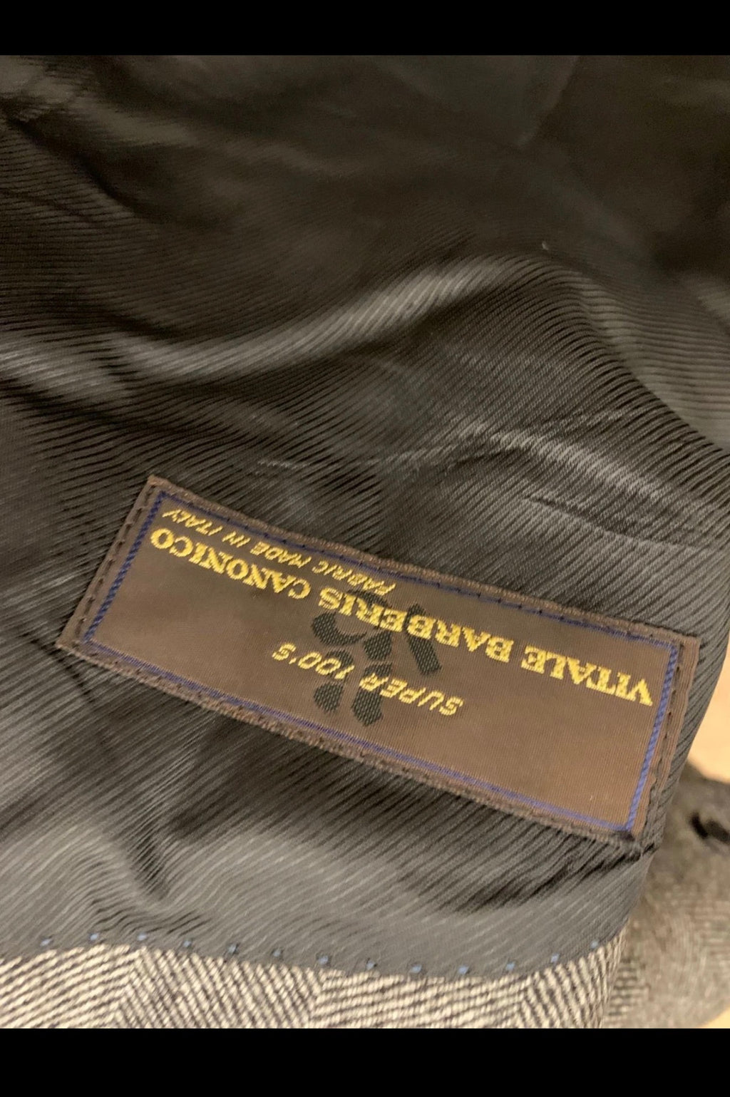 Classic Super 100s wool Vitale Barberis Canonico velvet collar over coat 46R XL