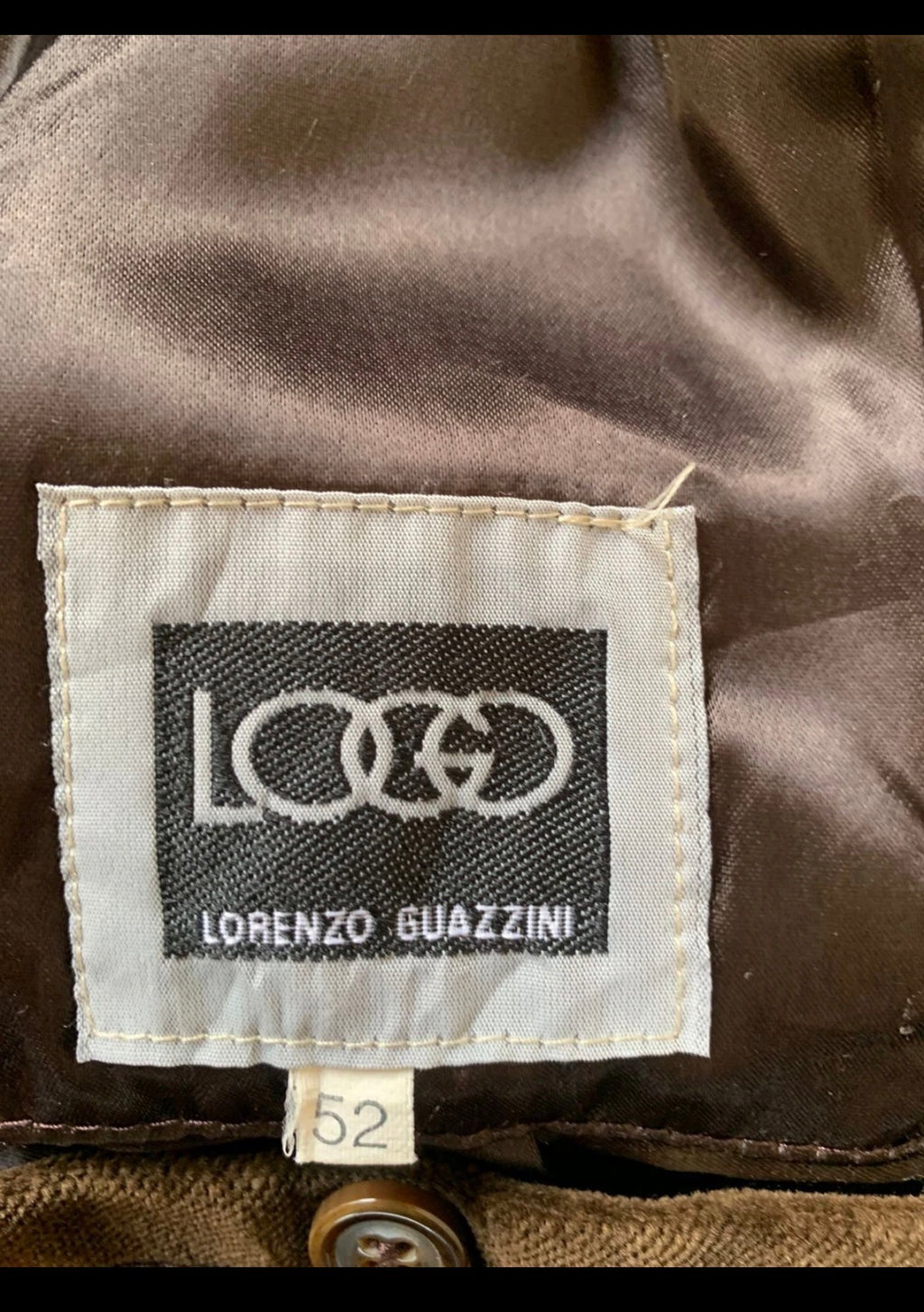 Lorenzo Guazzini 100% pure cotton velvet classic Italian top over coat 42R 42L