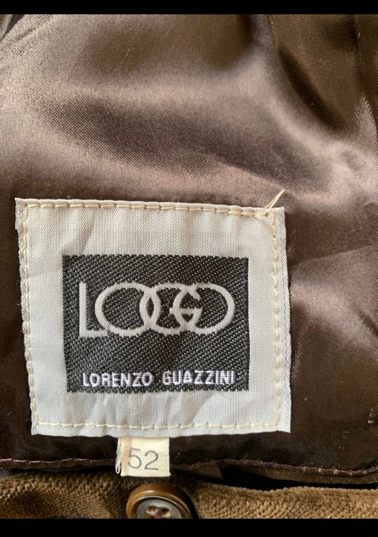 Lorenzo Guazzini 100% pure cotton velvet classic Italian top over coat 42R 42L