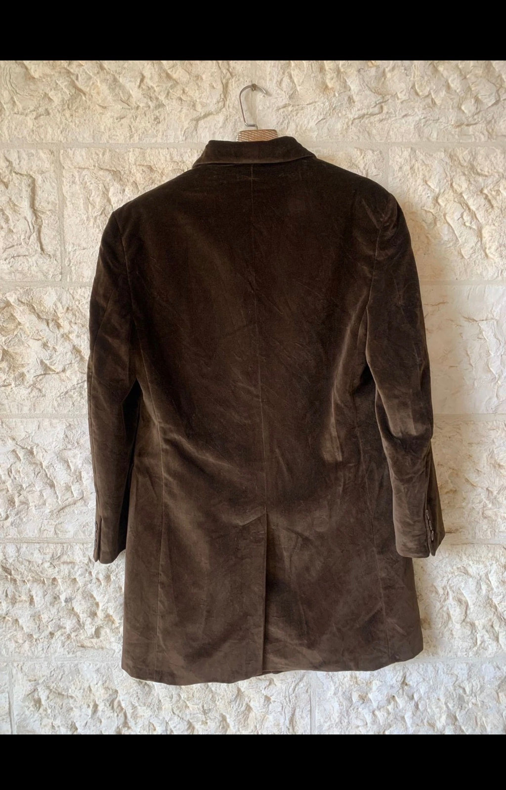 Lorenzo Guazzini 100% pure cotton velvet classic Italian top over coat 42R 42L