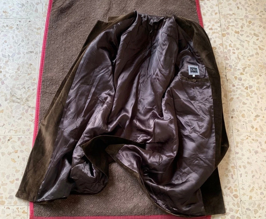 Lorenzo Guazzini 100% pure cotton velvet classic Italian top over coat 42R 42L