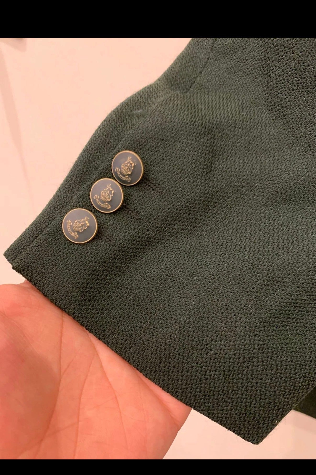 Vintage wool cashmere classic metal button green hunting jacket blazer 42R