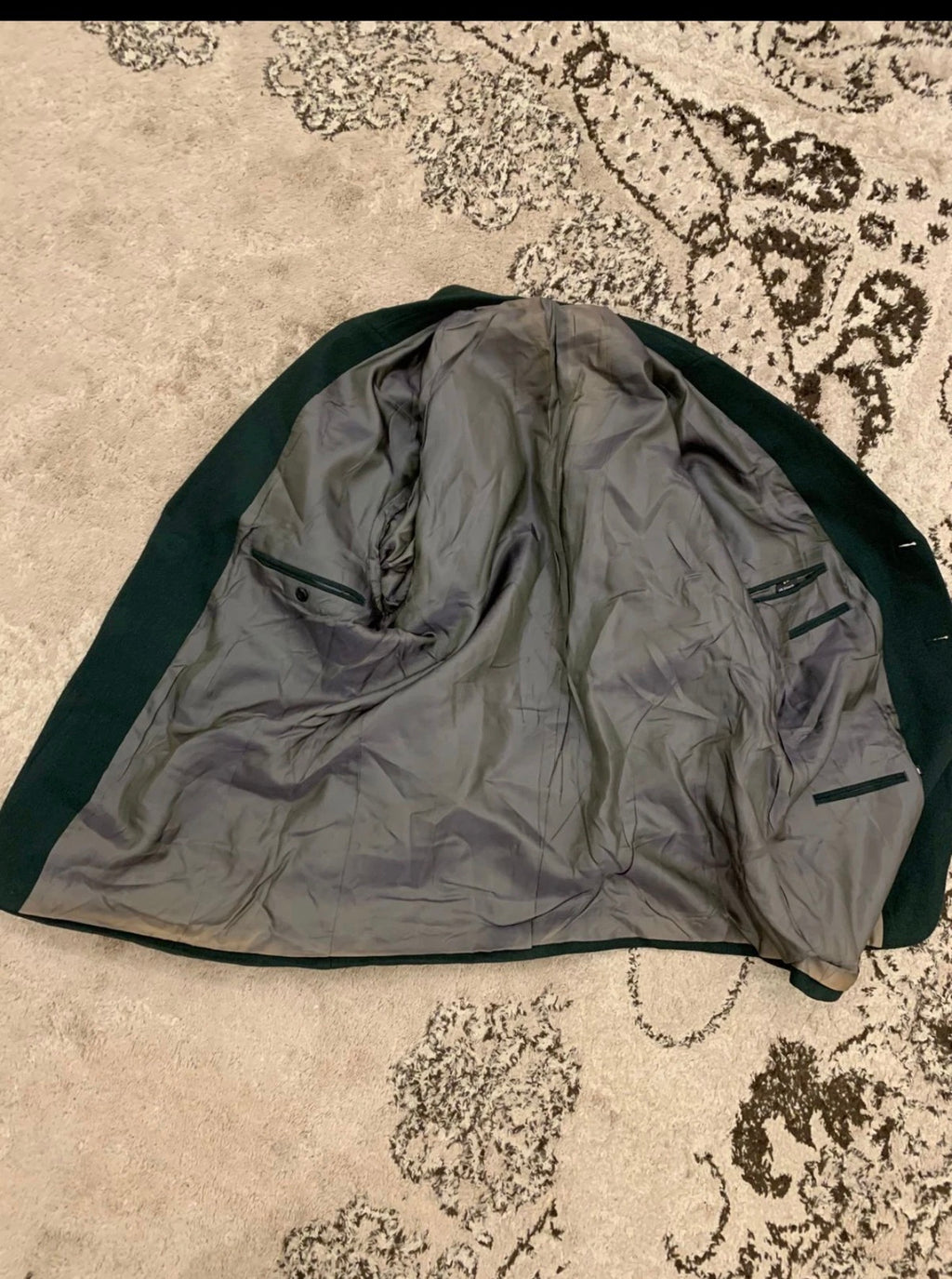 Vintage wool cashmere classic metal button green hunting jacket blazer 42R