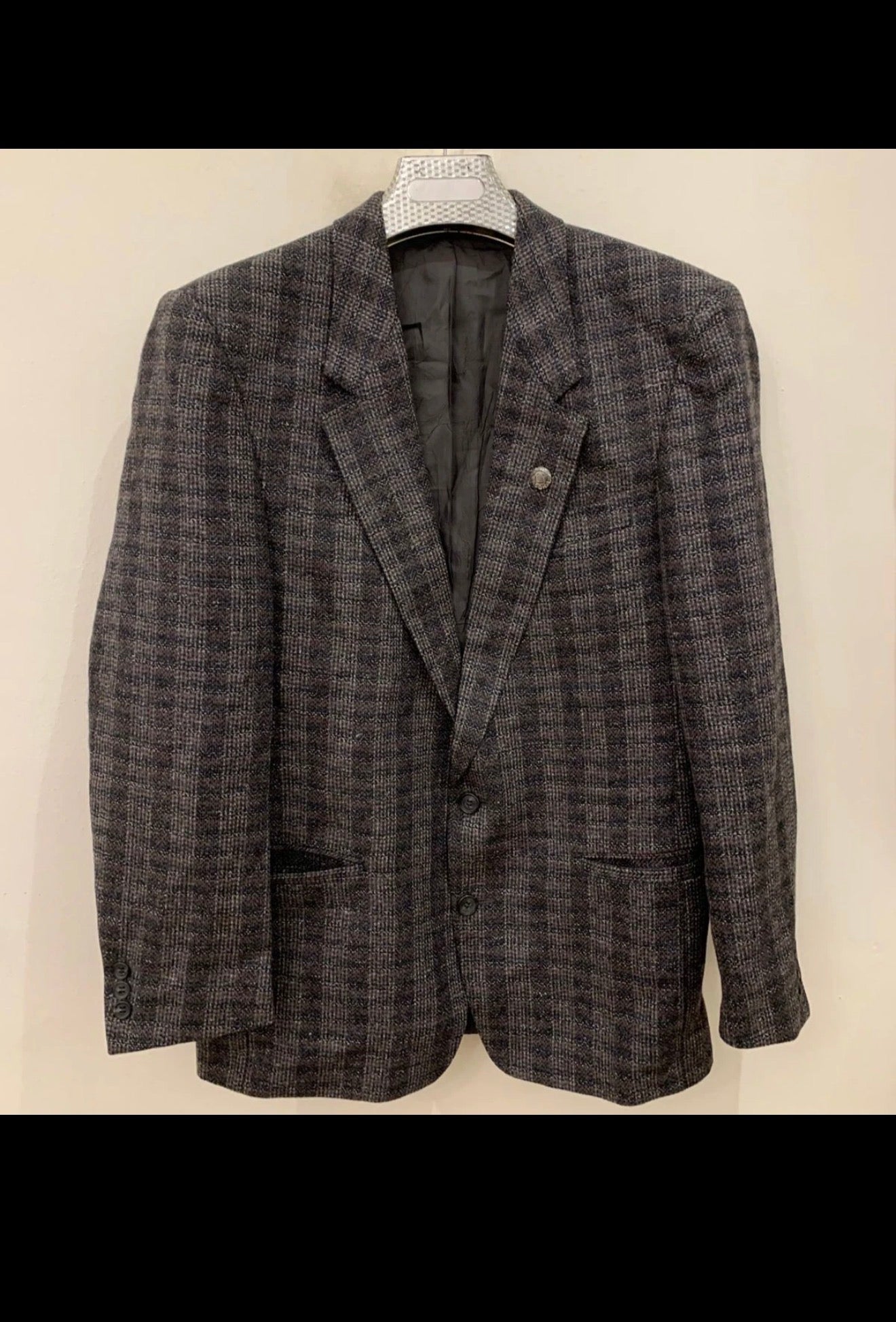 Vintage Roy Robson pure wool tweed camouflage plaid classic jacket blazer 40R