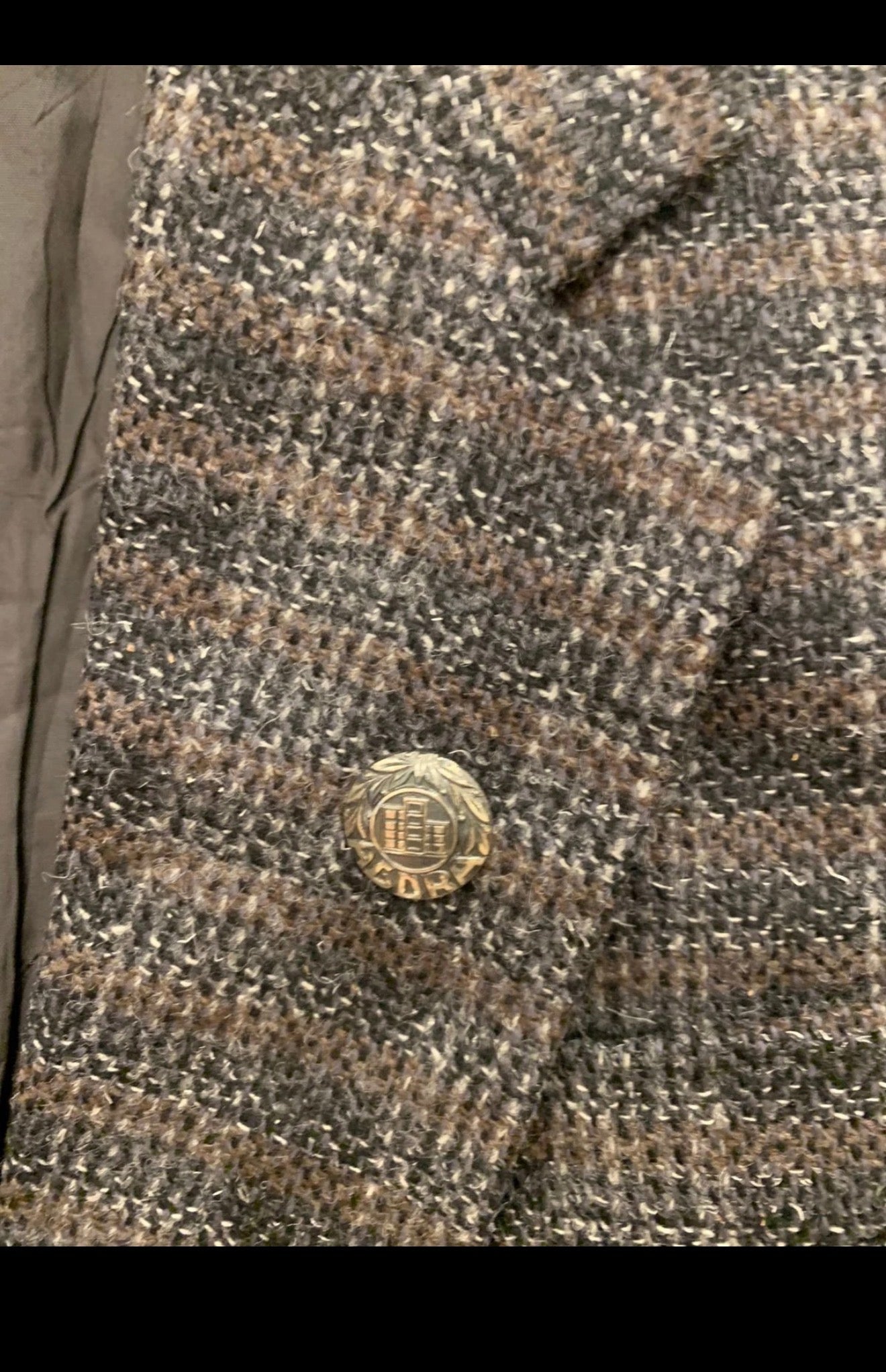 Vintage Roy Robson pure wool tweed camouflage plaid classic jacket blazer 40R