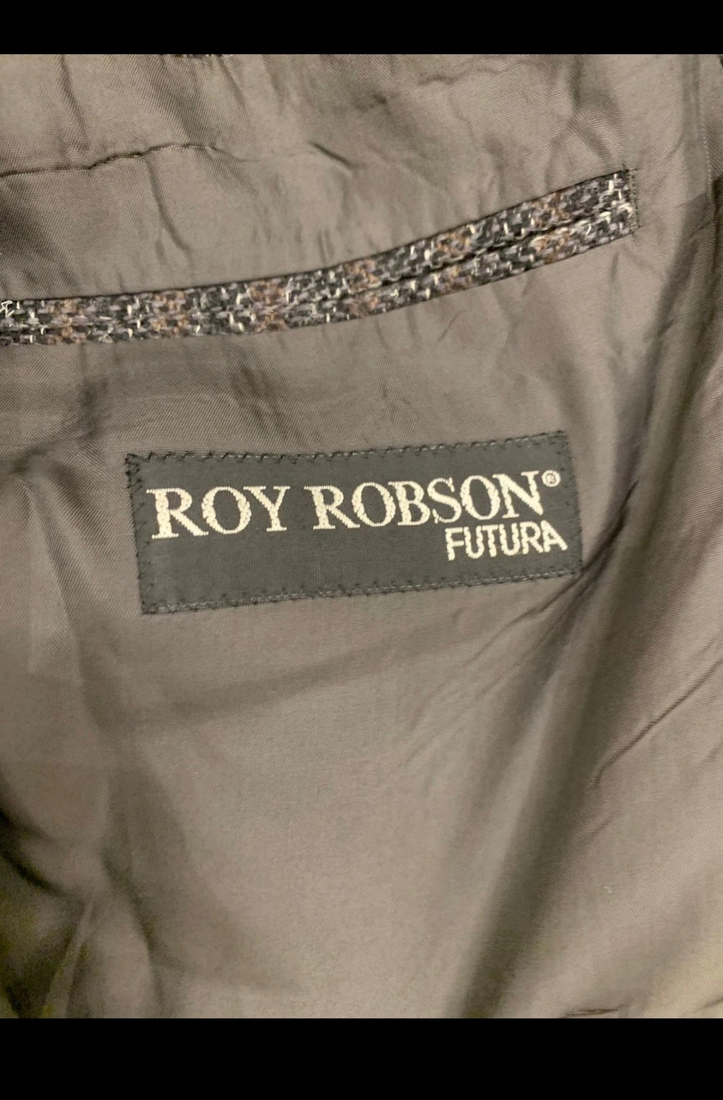 Vintage Roy Robson pure wool tweed camouflage plaid classic jacket blazer 40R