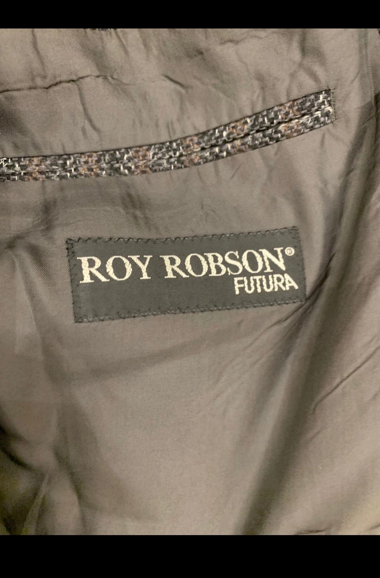 Vintage Roy Robson pure wool tweed camouflage plaid classic jacket blazer 40R