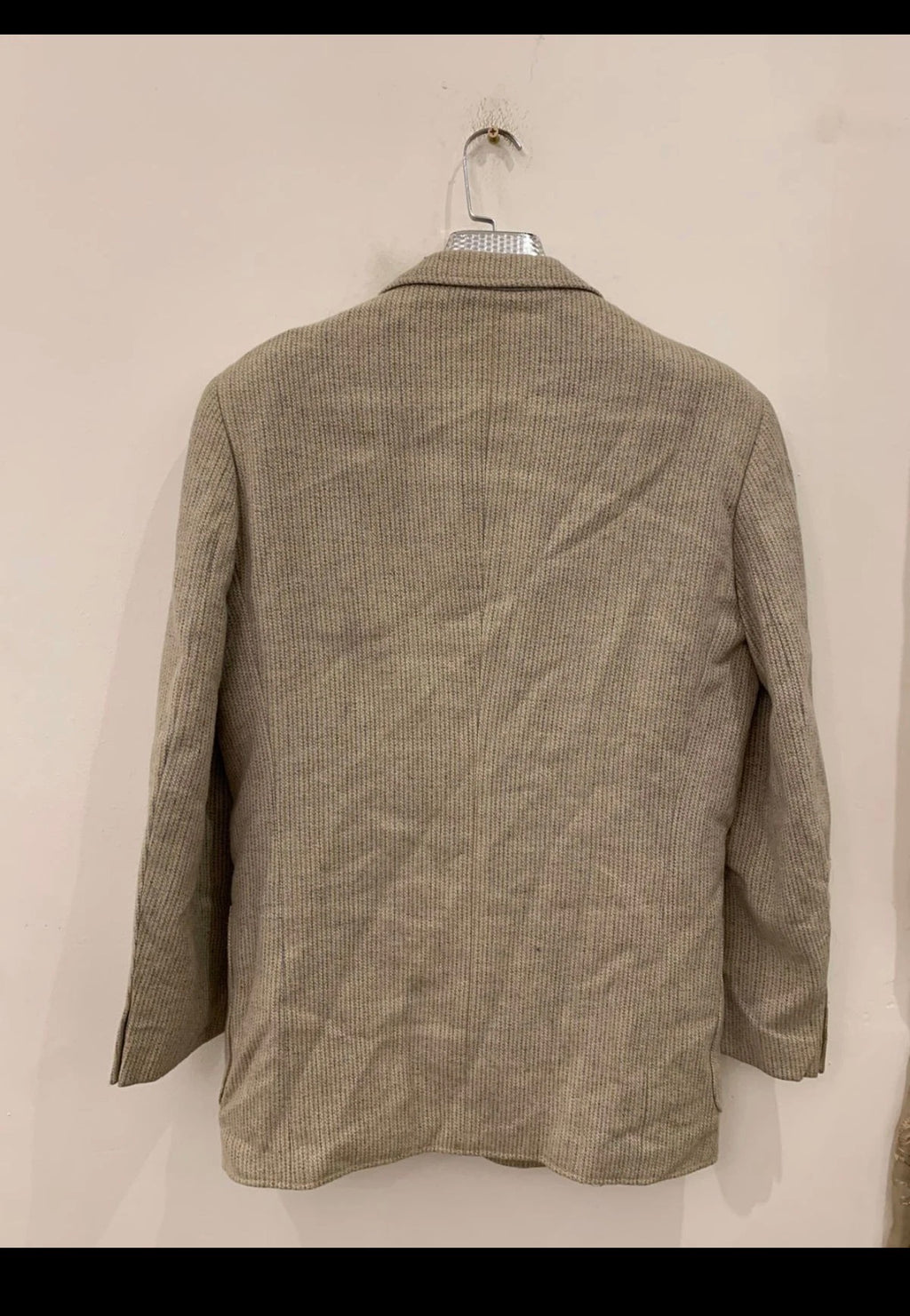 Vintage pure wool tweed classic beige hunting jacket blazer 40R