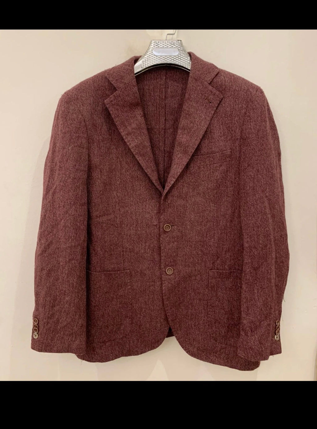 Classic Gutteridge pure wool soft tweed burgundy jacket blazer 44R 44L
