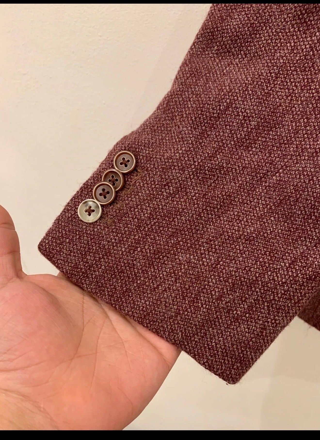Classic Gutteridge pure wool soft tweed burgundy jacket blazer 44R 44L