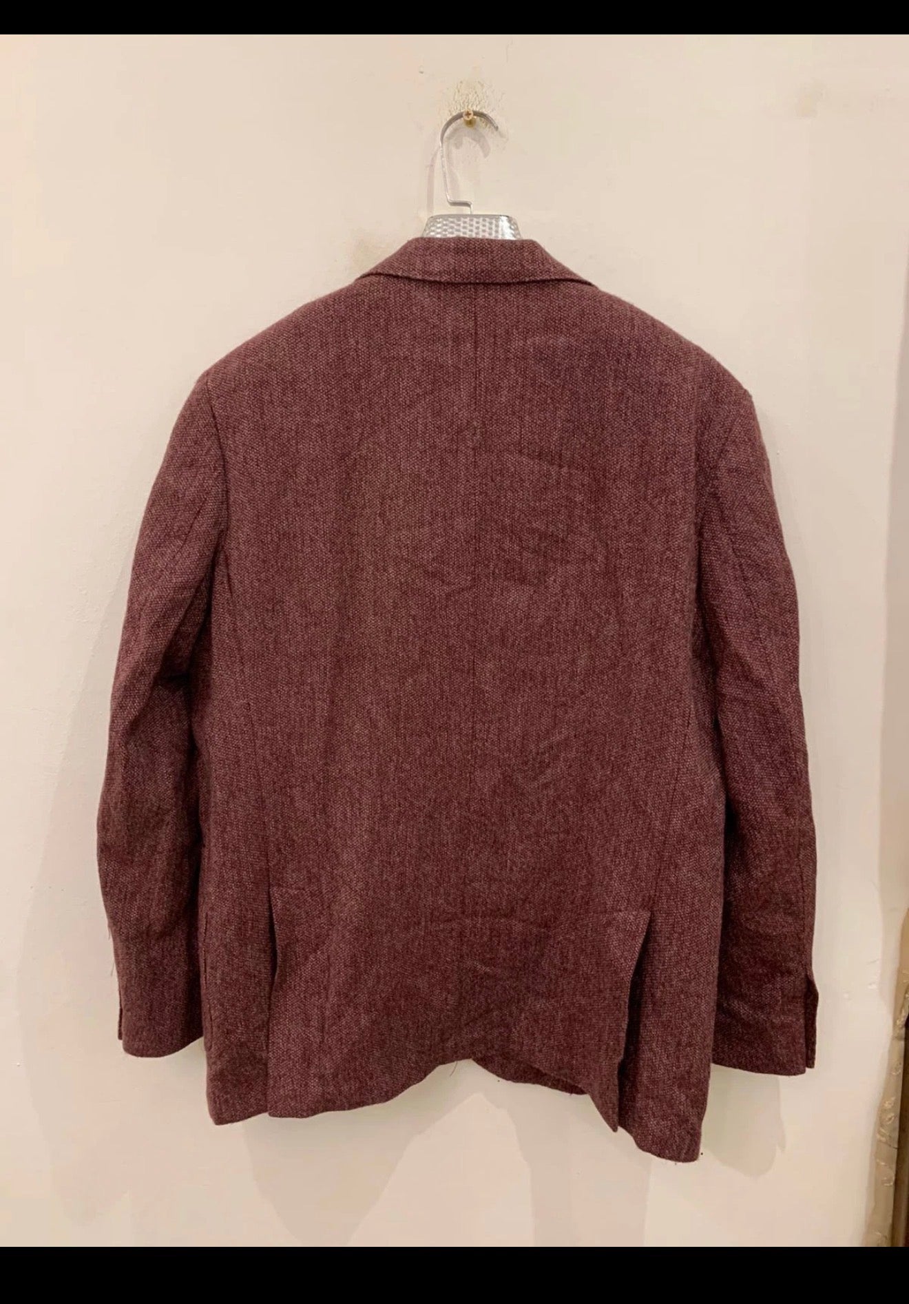 Classic Gutteridge pure wool soft tweed burgundy jacket blazer 44R 44L