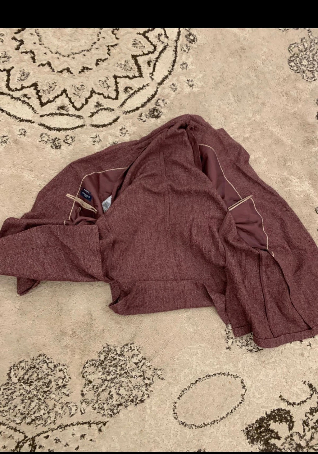 Classic Gutteridge pure wool soft tweed burgundy jacket blazer 44R 44L