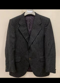 1970s vintage pure wool classic chalk stripe charcoal suit jacket blazer 42R