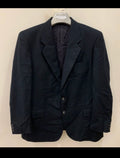 Vintage Pesca wool cashmere classic black suit jacket blazer 42R 42S