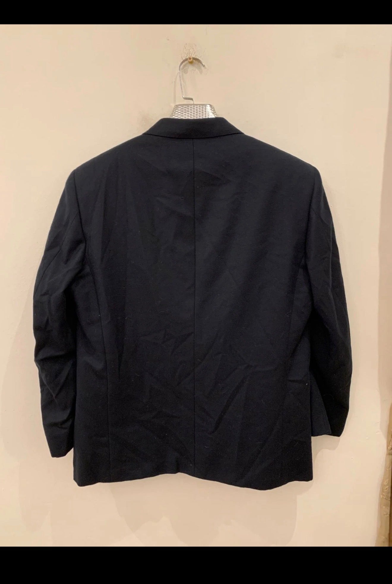Vintage Pesca wool cashmere classic black suit jacket blazer 42R 42S
