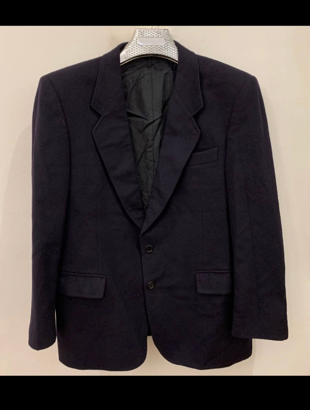 Vintage 100% pure cashmere Crombie classic navy jacket blazer 40S 40R