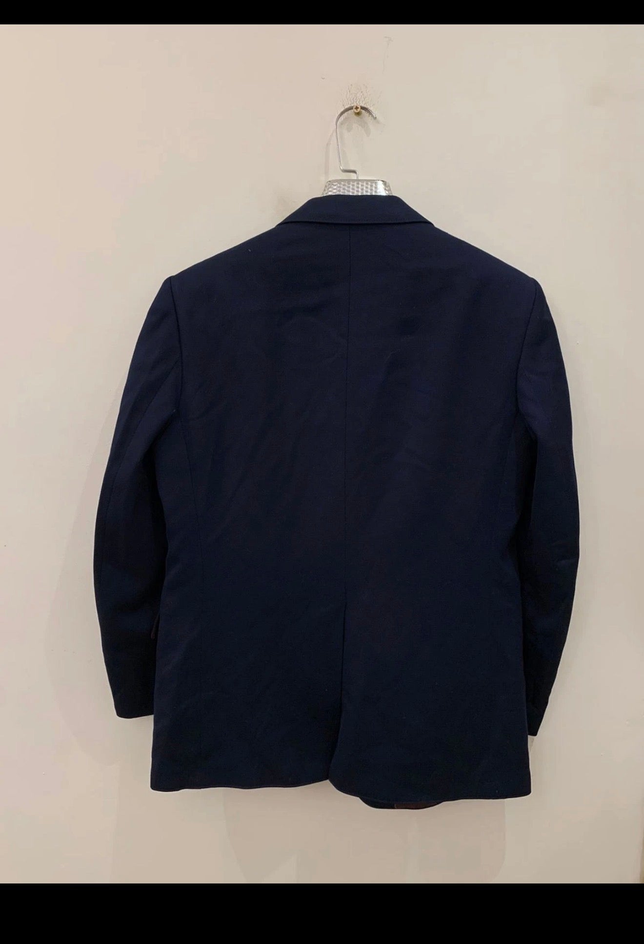 1970s vintage pure wool classic navy gabardine suit jacket blazer 40R