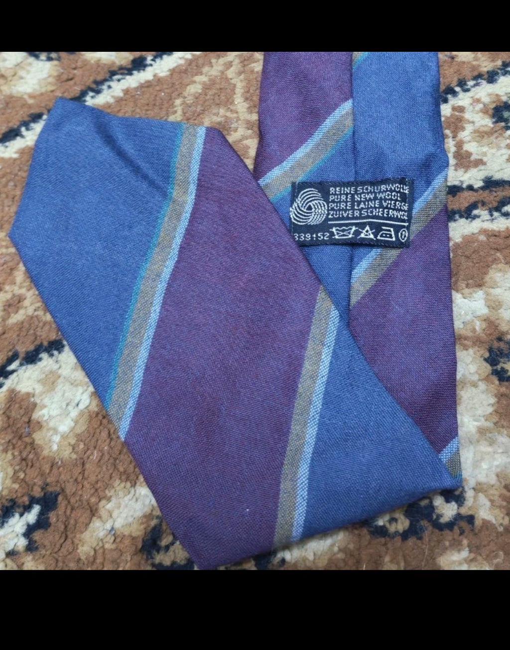 mens vintage classic 100% pure wool Retro Repp striped neck tie