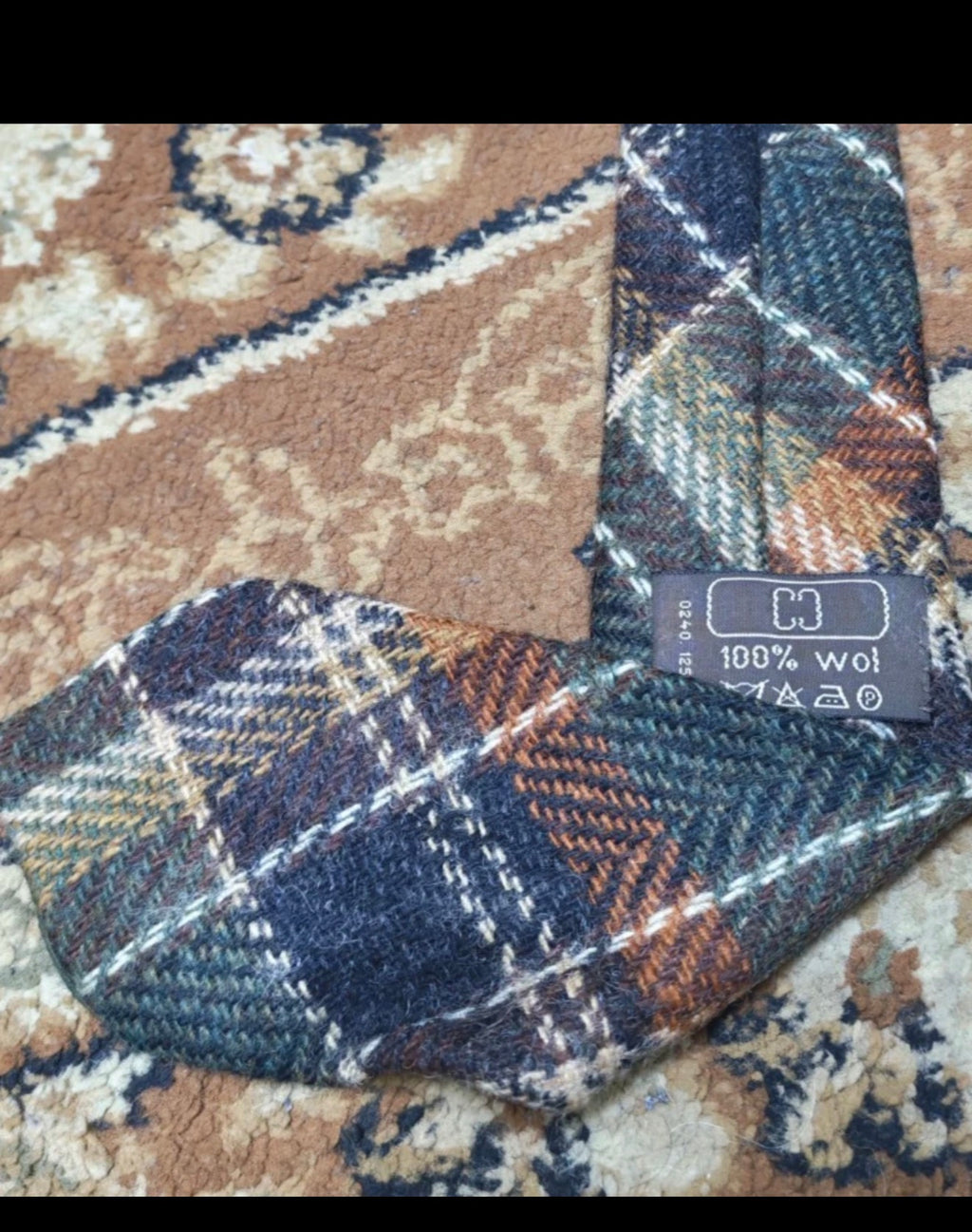 Vintage classic pure wool handwoven Tweed Retro plaid neck tie