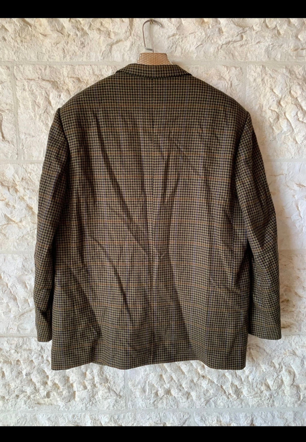 Vintage pure wool cloth Ermenegildo Zegna houndstooth classic jacket blazer 44R