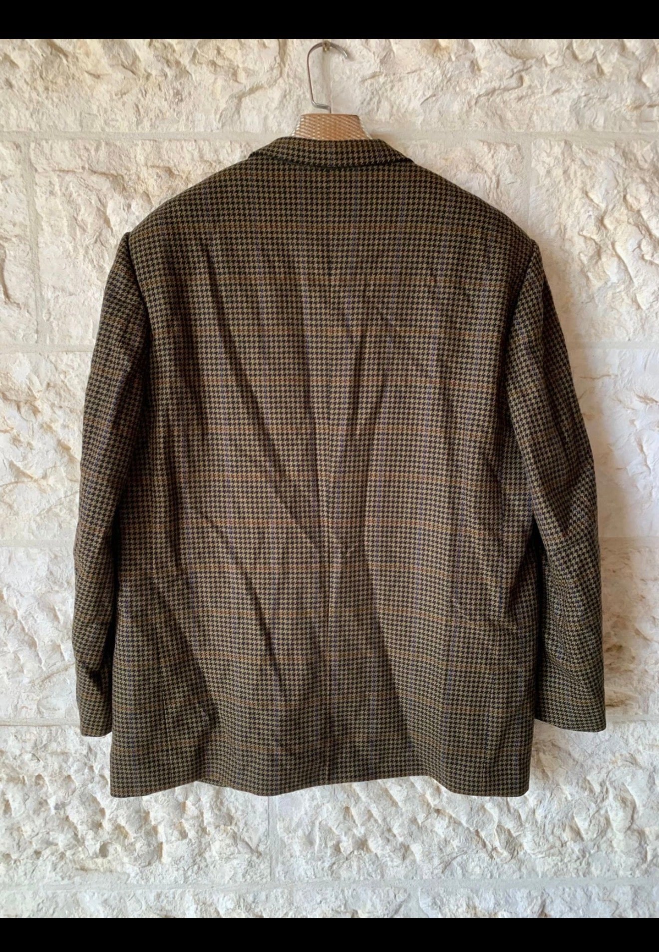 Vintage pure wool cloth Ermenegildo Zegna houndstooth classic jacket blazer 44R