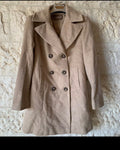 Vintage Wool Cashmere Piacenza camel beige classic db pea over coat 40 10 M