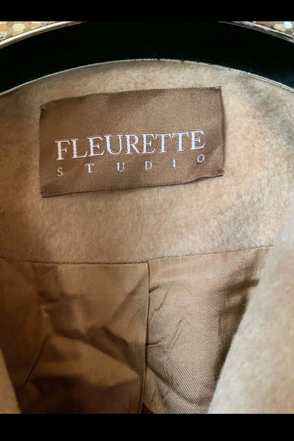 Vintage Wool Cashmere Piacenza camel beige classic db pea over coat 40 10 M