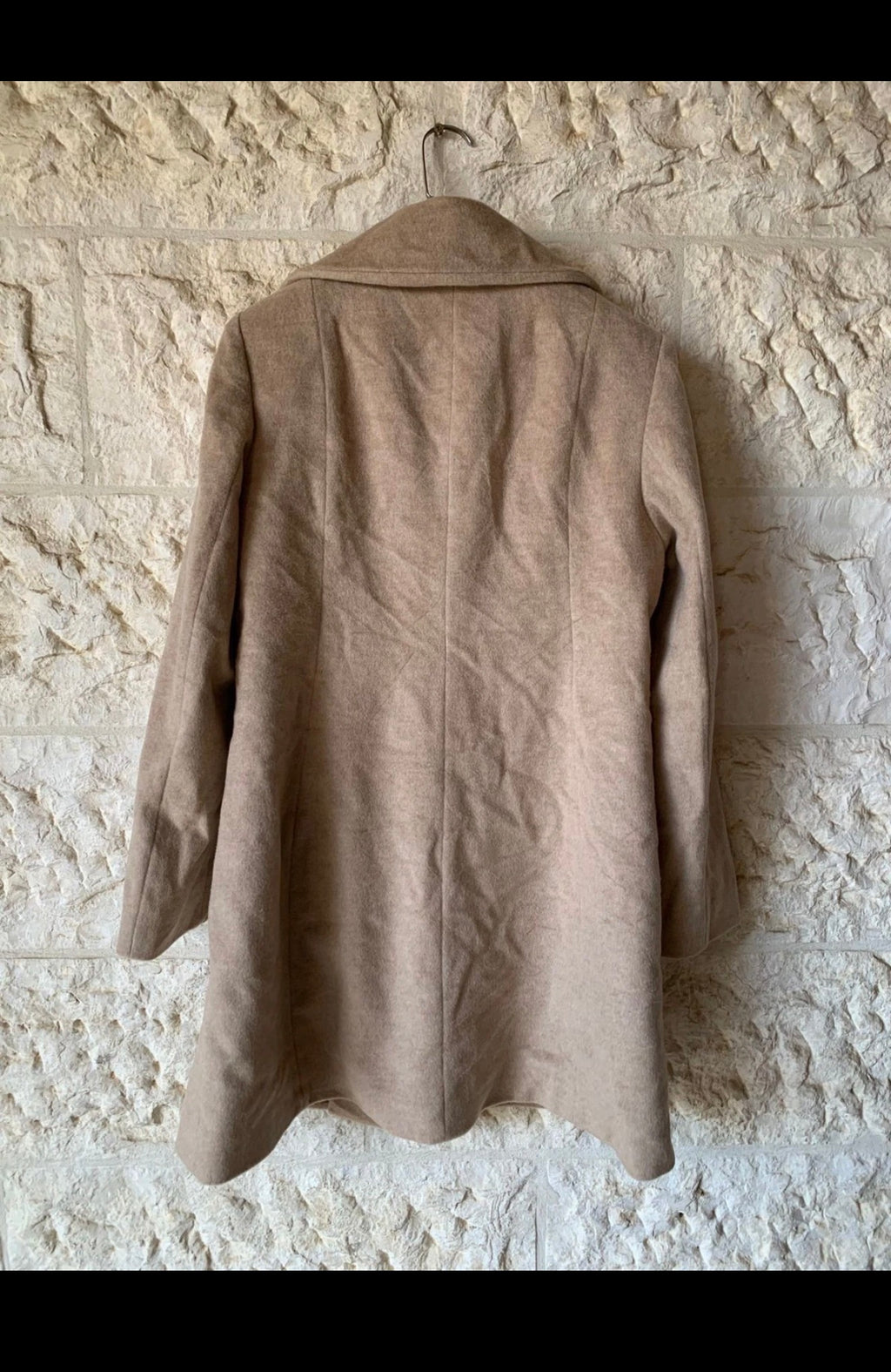 Vintage Wool Cashmere Piacenza camel beige classic db pea over coat 40 10 M