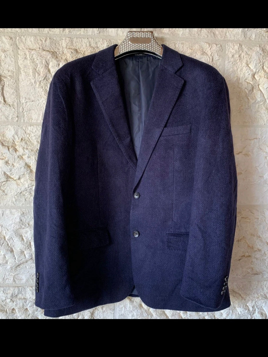 Classic Galaxy Cashmere blended navy suit jacket blazer 42R