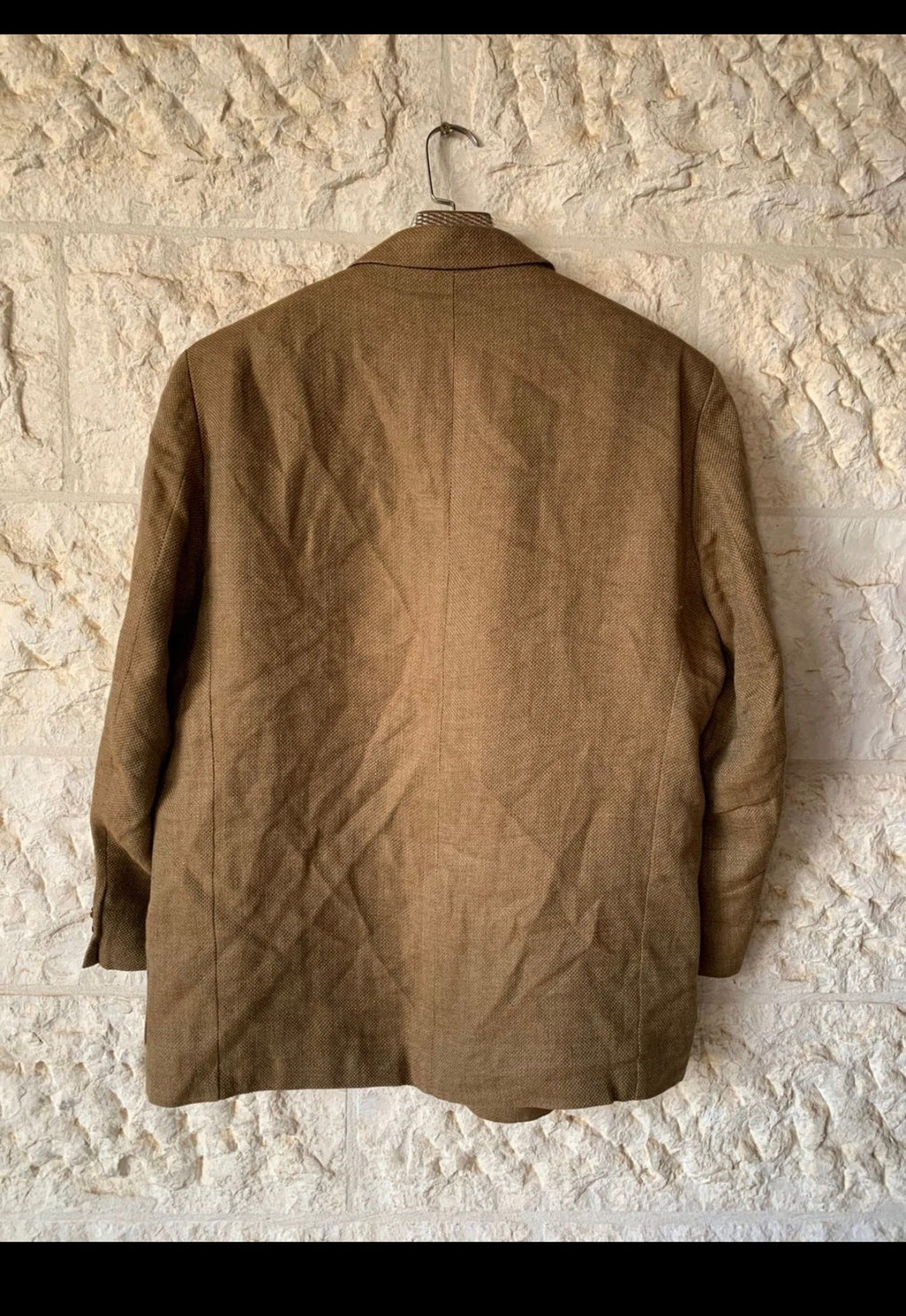Classic St Michael Marks Spencer Wool Linen brown jacket blazer 46R XL
