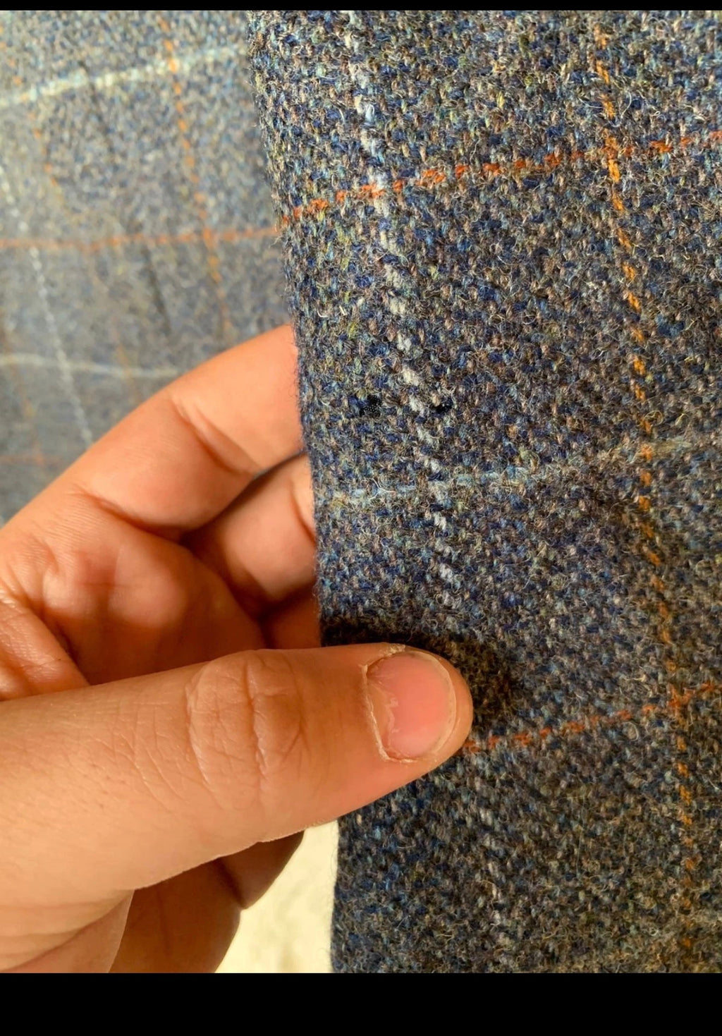 Vintage pure wool handwoven tweed Windowpane charcoal hunting jacket blazer 46R