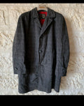 1970s Vintage pure woollen wool classic charcoal Loden over coat 46R XL