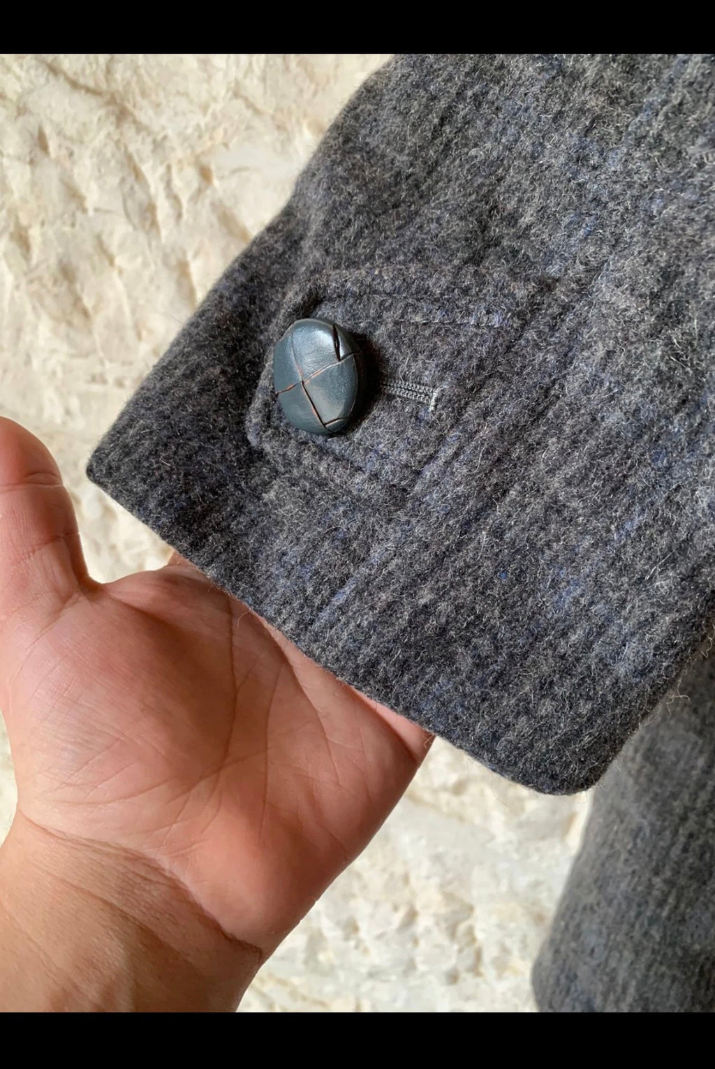 1970s Vintage pure woollen wool classic charcoal Loden over coat 46R XL