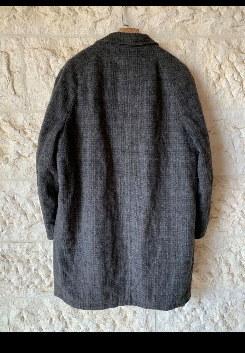 1970s Vintage pure woollen wool classic charcoal Loden over coat 46R XL