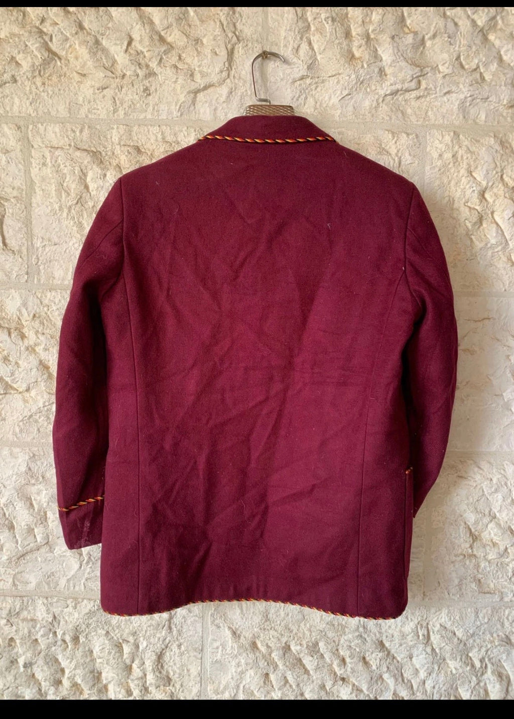 Classic unique boating rowing wool blend burgundy jacket blazer 38S 38R