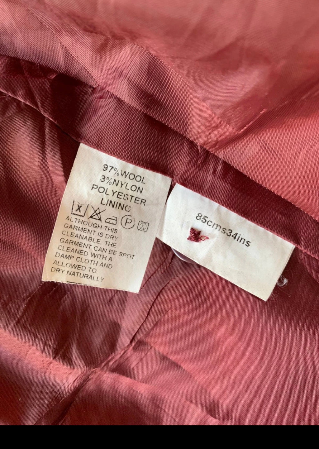 Classic unique boating rowing wool blend burgundy jacket blazer 38S 38R