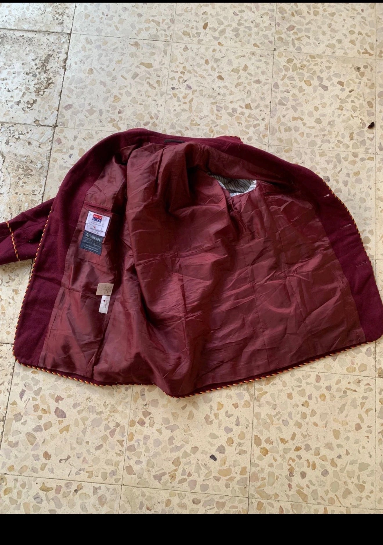 Classic unique boating rowing wool blend burgundy jacket blazer 38S 38R