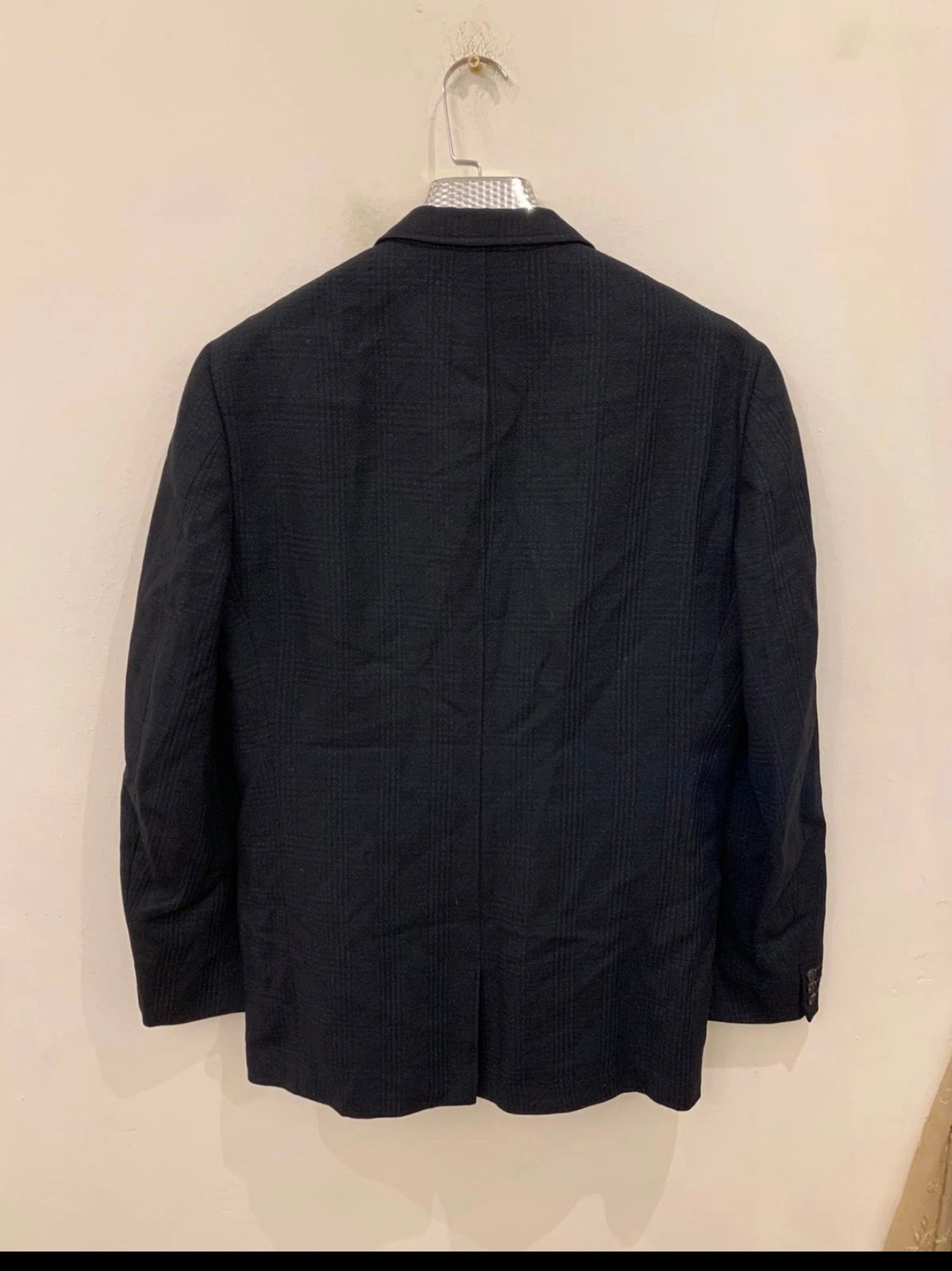 1960s vintage all worsted wool classic glen check bluish jacket blazer 38R