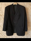 Vintage pure dream wool classic black herringbone jacket blazer 46R XL