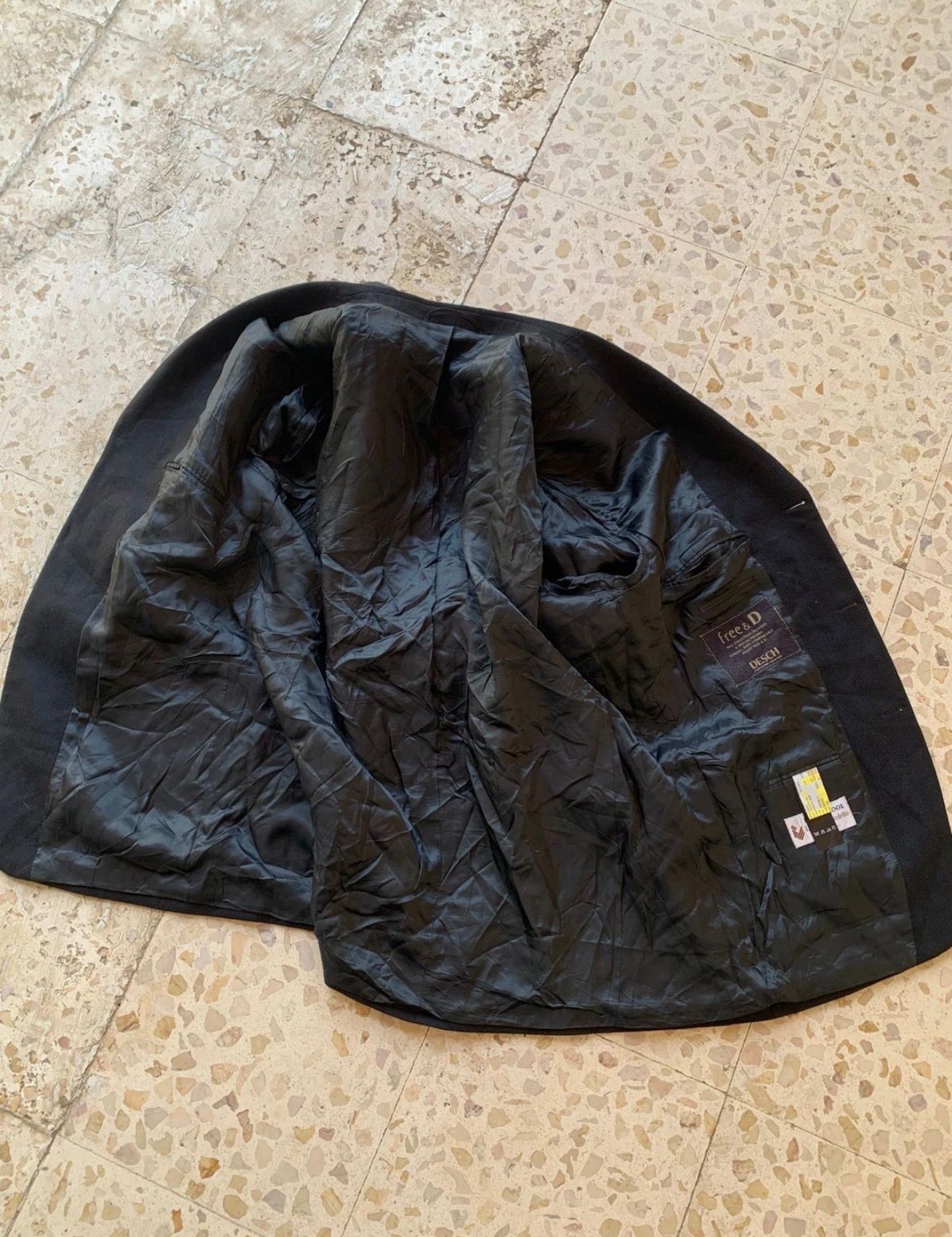Vintage pure dream wool classic black herringbone jacket blazer 46R XL