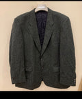 Vintage pure wool tweed green classic hunting jacket blazer 48R 48L XL