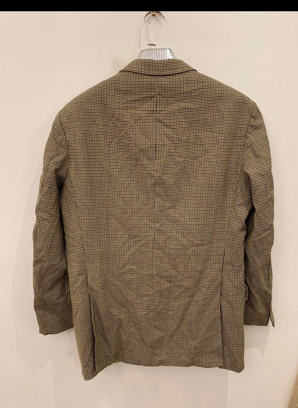 Vintage houndstooth pure wool classic brown hunting jacket blazer 42R