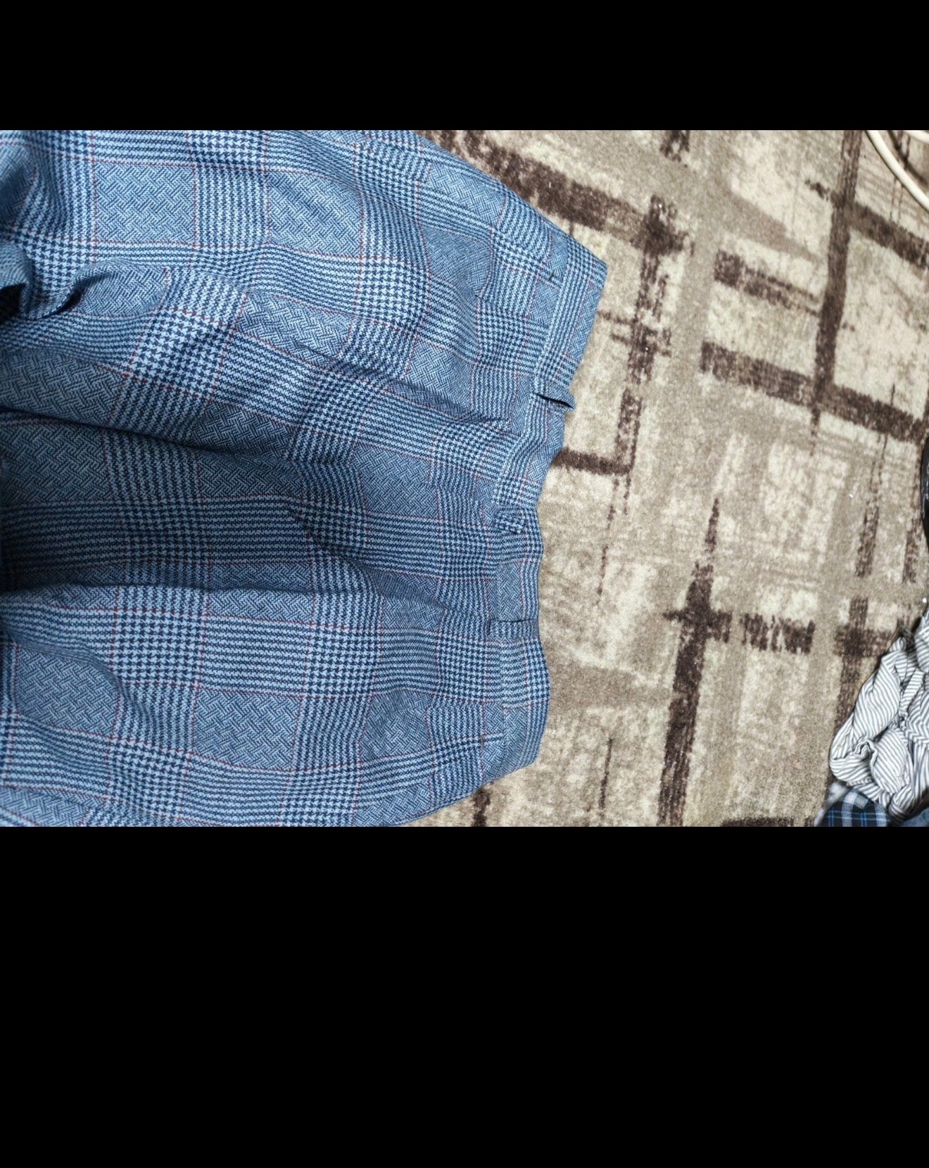 1970s Vintage pure wool tweed classic blue glen check 3 button suit 36R 36S